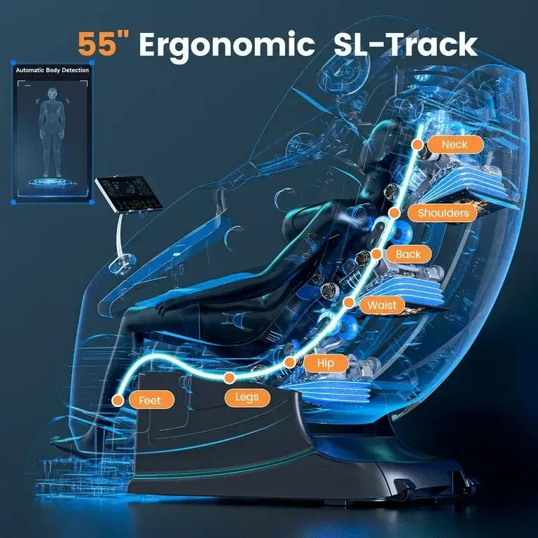 4D Massage Chair with APP Control, 55” SL Track, 3 Zero Gravity Modes – Ultimate Full Body Relaxation