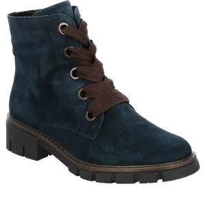 Ara Ladies Dover Lace Up Ankle Boot Peacock Suede