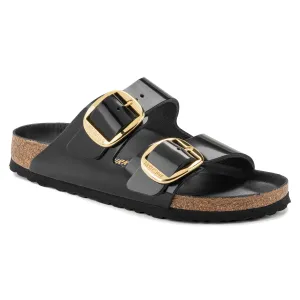 Birkenstock Arizona Big Buckle Natural Leather Patent in High Shine Black