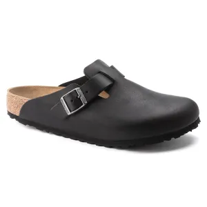 Birkenstock Men's Boston Grip Leather in Vintage Wood Black