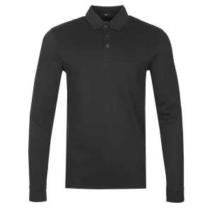 BOSS Pleins 22 Long Sleeve Polo in Black