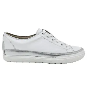 Caprice Ladies White Leather Lace Up