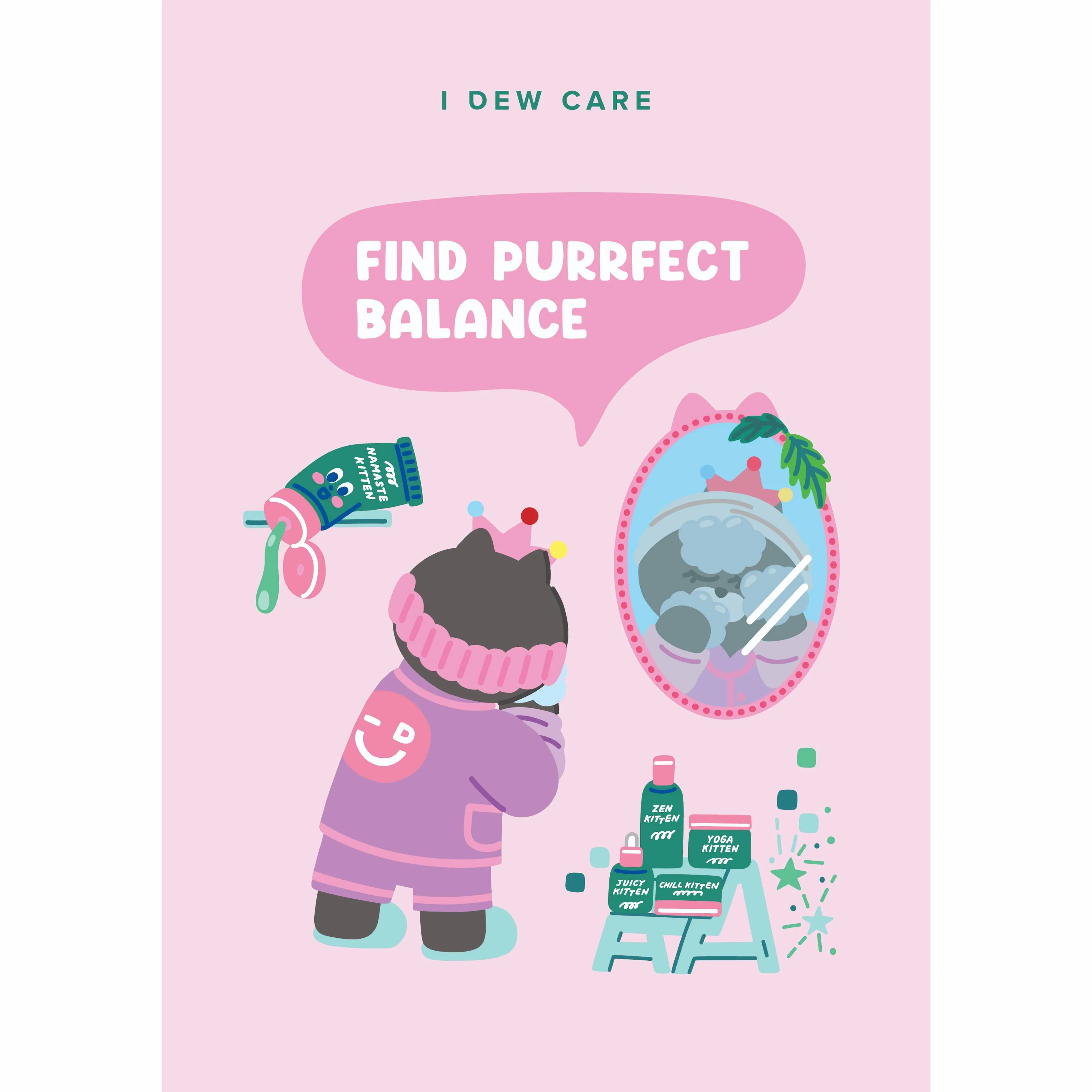 Find Purrfect Balance Postcard   Sticker Sheet