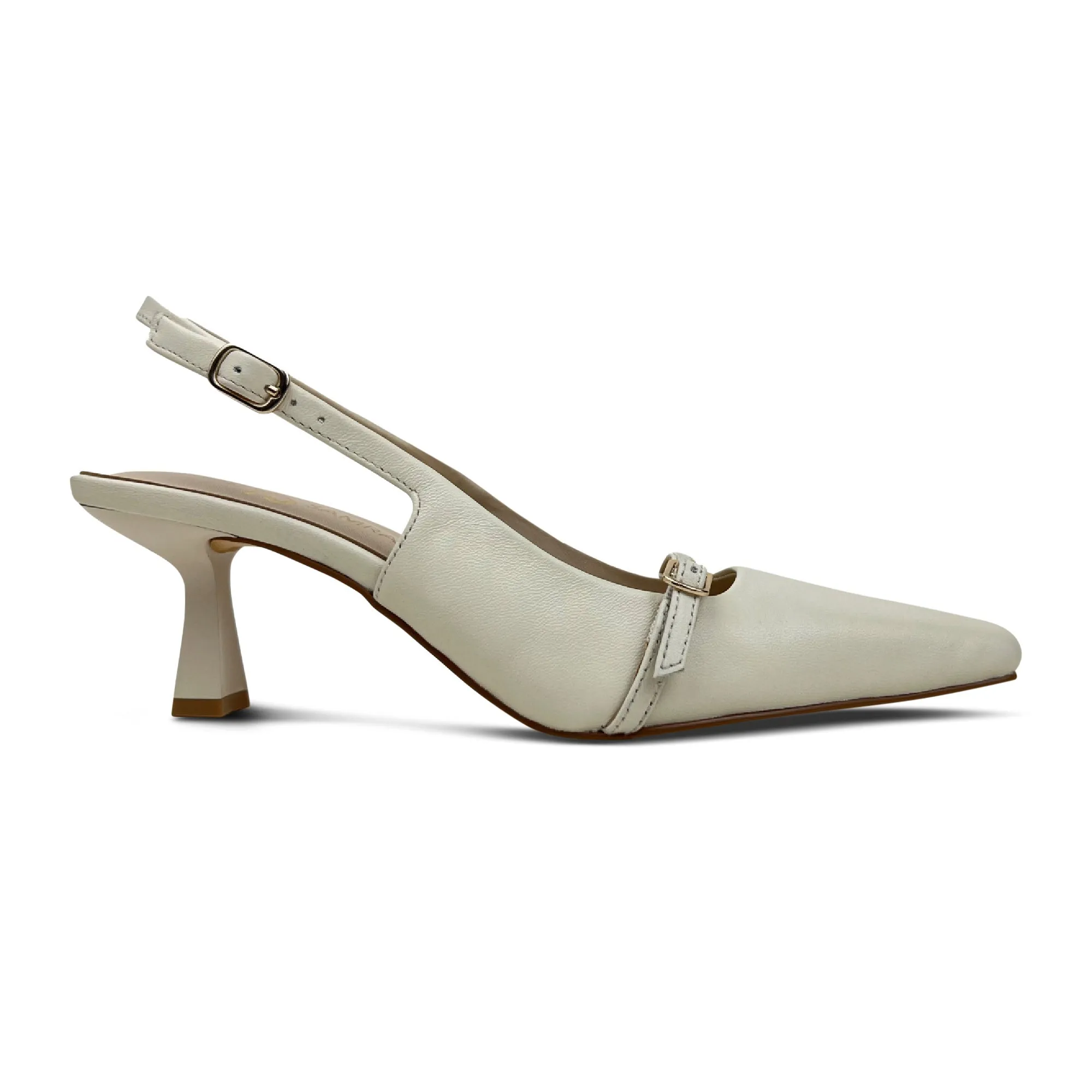 Kate Slingback Pumps in Bone Leather