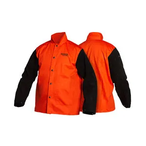 Lincoln K4690 Bright FR Orange Jacket w/ Leather Sleeves (1 Jacket)