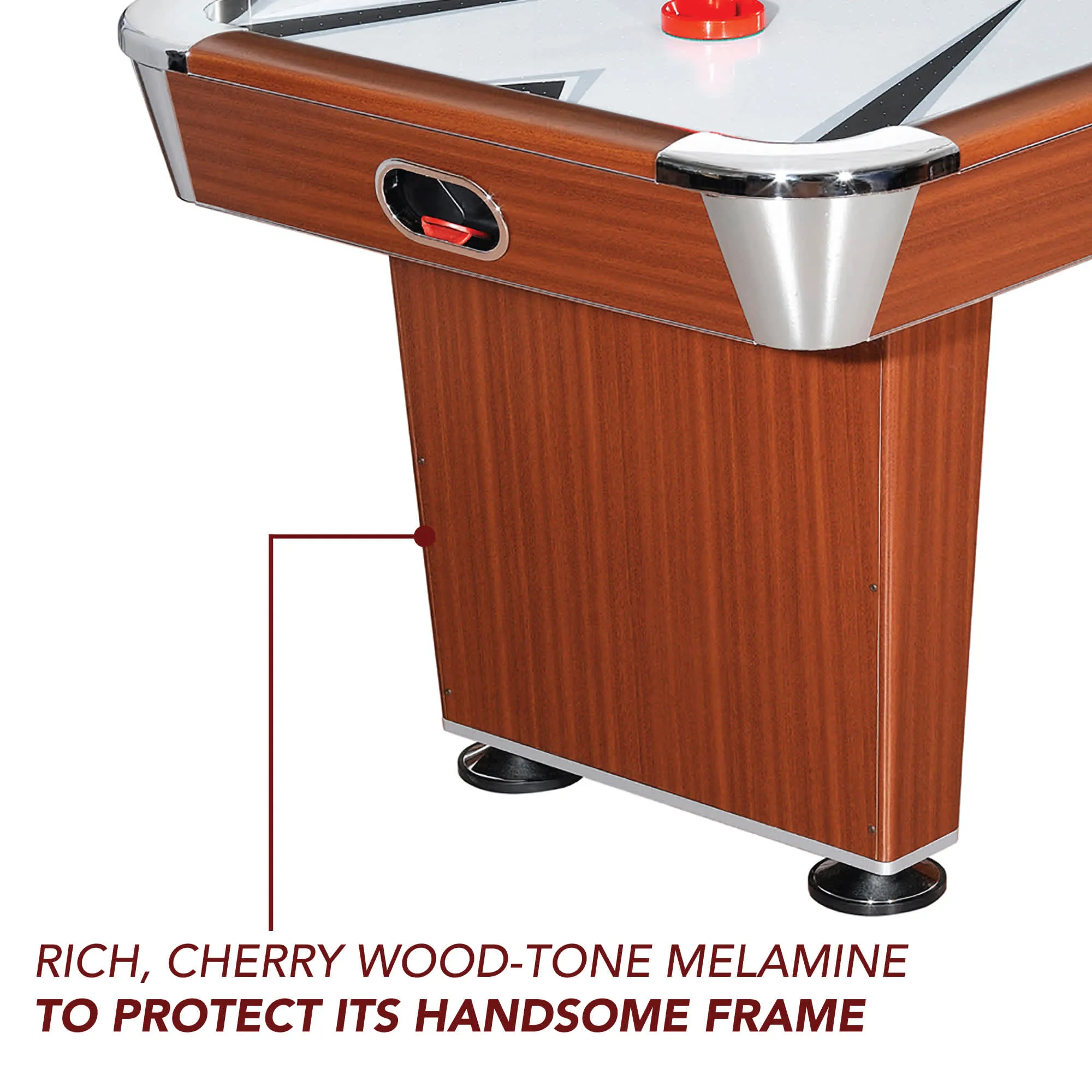 Midtown 72-in Air Hockey Table with LED Scoring - Cherry Finish