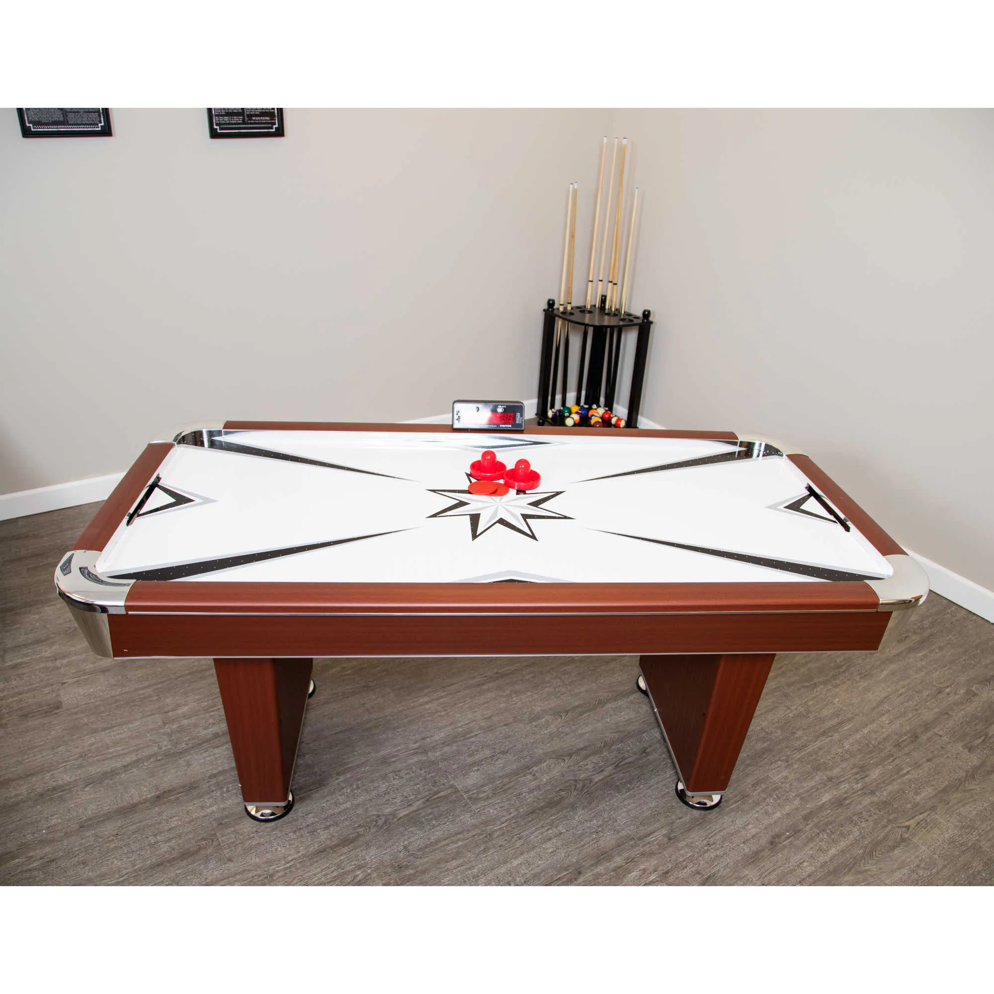 Midtown 72-in Air Hockey Table with LED Scoring - Cherry Finish