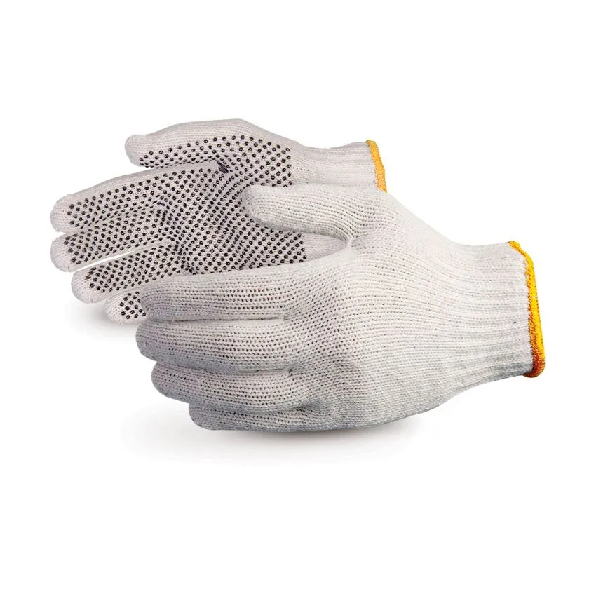 Unisex Knitted / Sewing Cotton Plain Hand Gloves Raw White