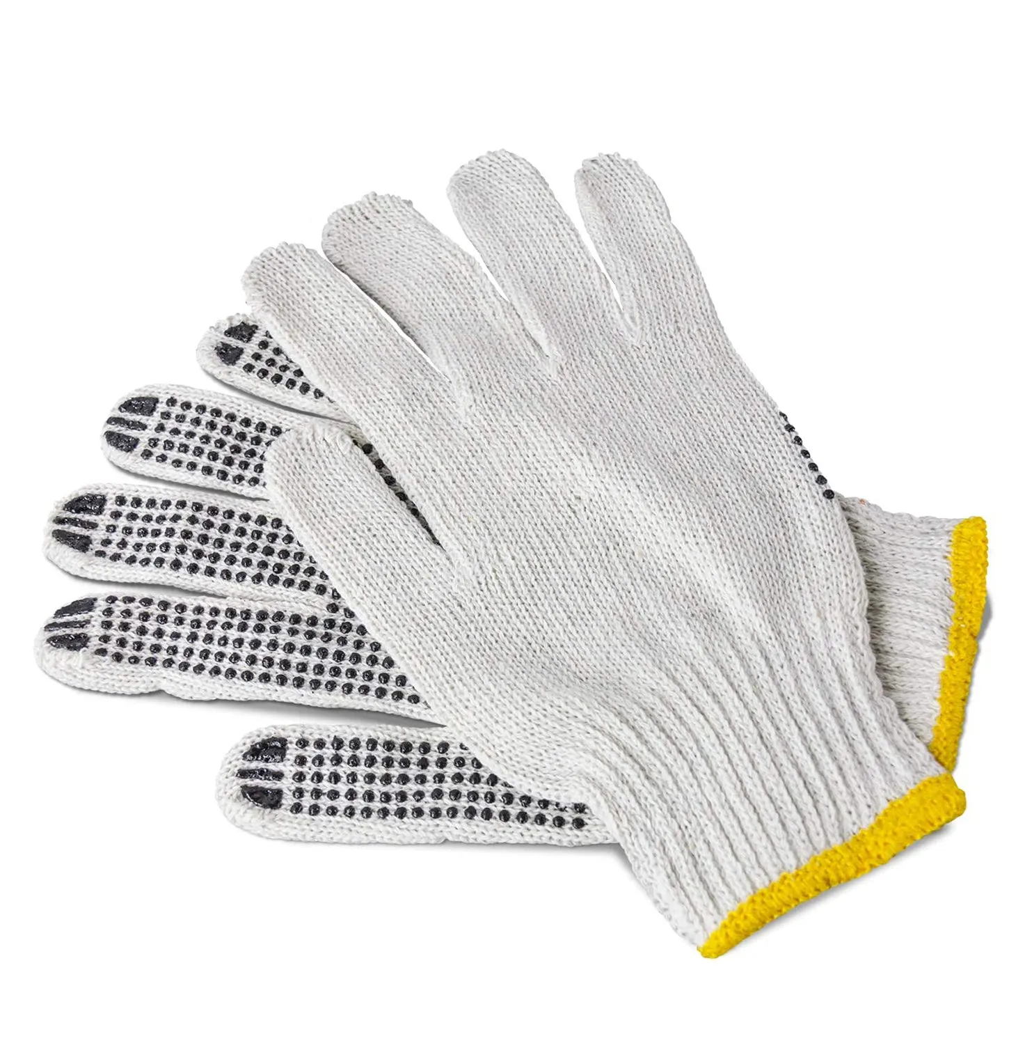 Unisex Knitted / Sewing Cotton Plain Hand Gloves Raw White