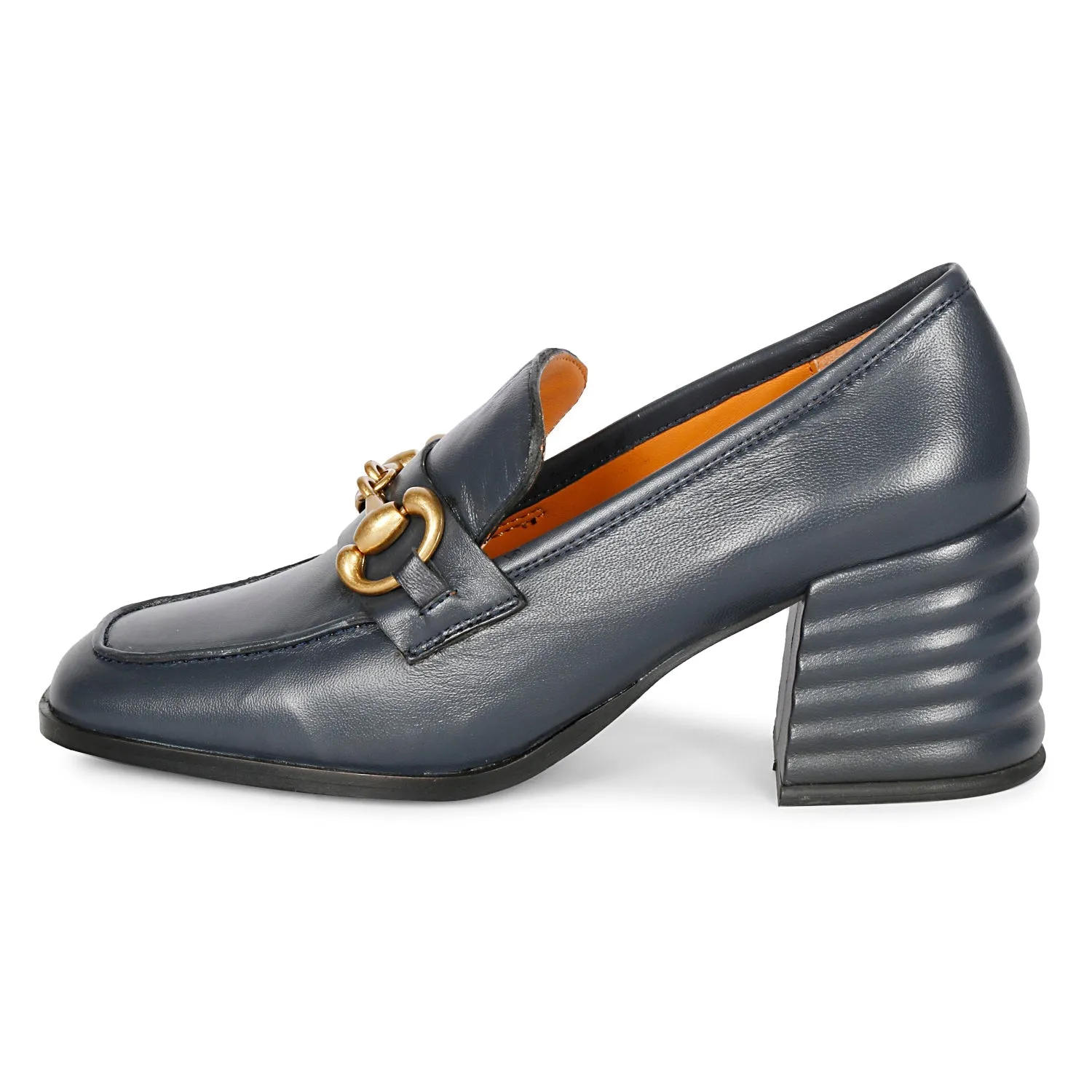 Valentina Navy Leather Handcrafted Shoes